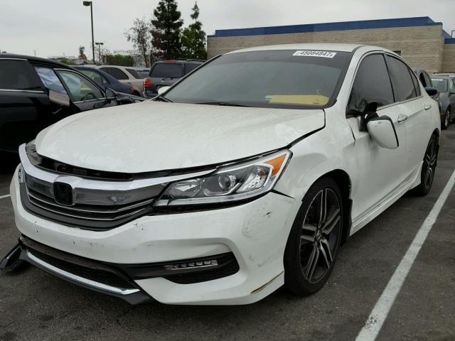 1HGCR2F51HA168769 - 2017 HONDA ACCORD SPO WHITE photo 2