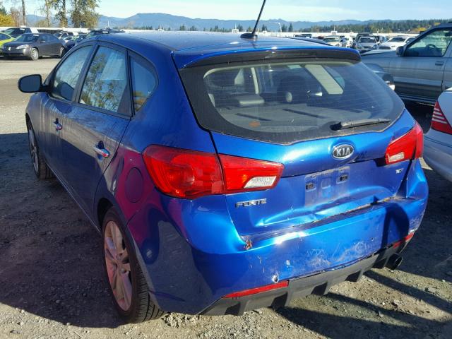 KNAFW5A31C5634887 - 2012 KIA FORTE SX BLUE photo 3