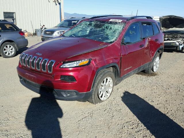 1C4PJMAB6HW538732 - 2017 JEEP CHEROKEE S RED photo 2