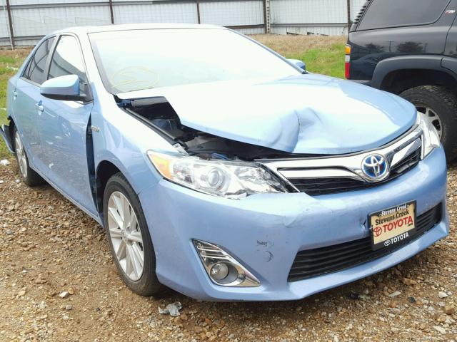 4T1BD1FK1EU109333 - 2014 TOYOTA CAMRY HYBR BLUE photo 1