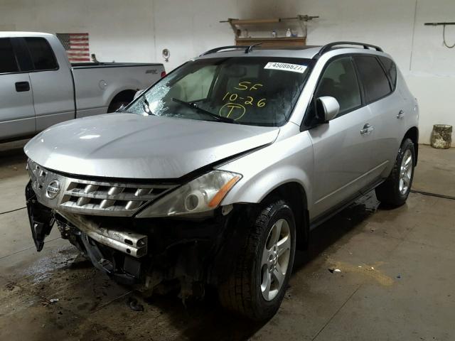 JN8AZ08W54W322370 - 2004 NISSAN MURANO SL SILVER photo 2