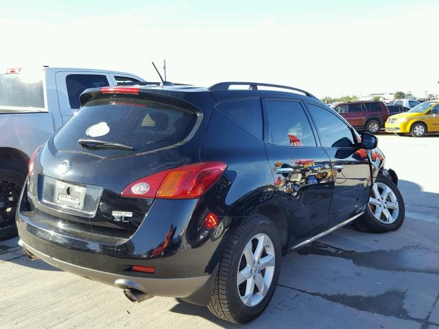 JN8AZ18U49W015610 - 2009 NISSAN MURANO BLACK photo 4