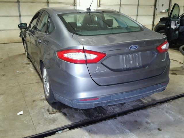 3FA6P0H75DR290707 - 2013 FORD FUSION GRAY photo 3