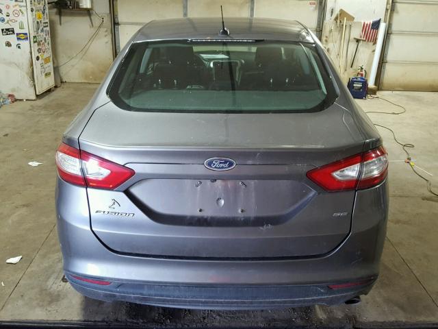 3FA6P0H75DR290707 - 2013 FORD FUSION GRAY photo 9