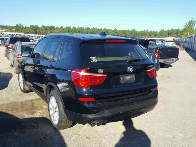 5UXWX9C59G0D84261 - 2016 BMW X3 XDRIVE2 BLACK photo 3