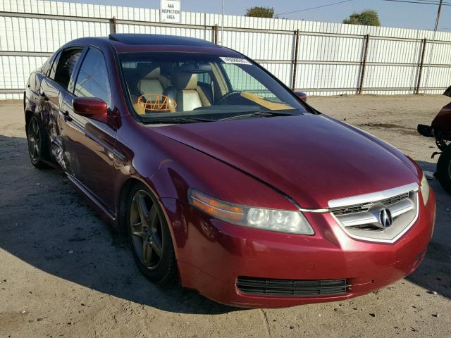 19UUA66285A045345 - 2005 ACURA TL MAROON photo 1