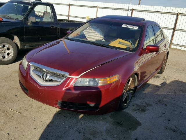 19UUA66285A045345 - 2005 ACURA TL MAROON photo 2