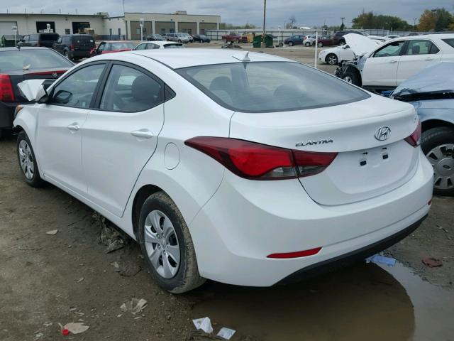 5NPDH4AE2GH725883 - 2016 HYUNDAI ELANTRA SE WHITE photo 3