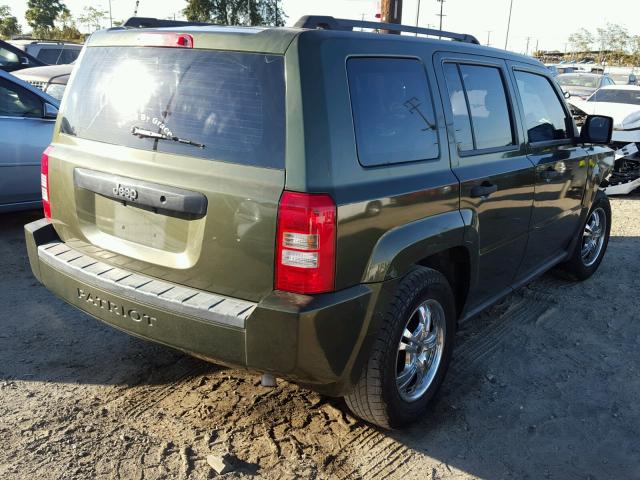 1J8FT28067D397940 - 2007 JEEP PATRIOT GREEN photo 4