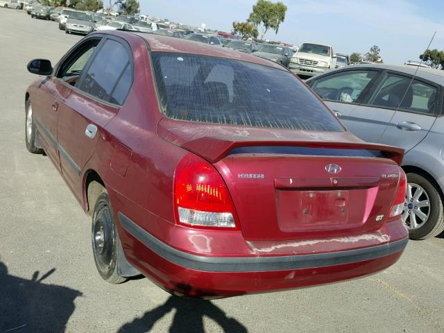 KMHDN45DX3U562938 - 2003 HYUNDAI ELANTRA GL MAROON photo 3