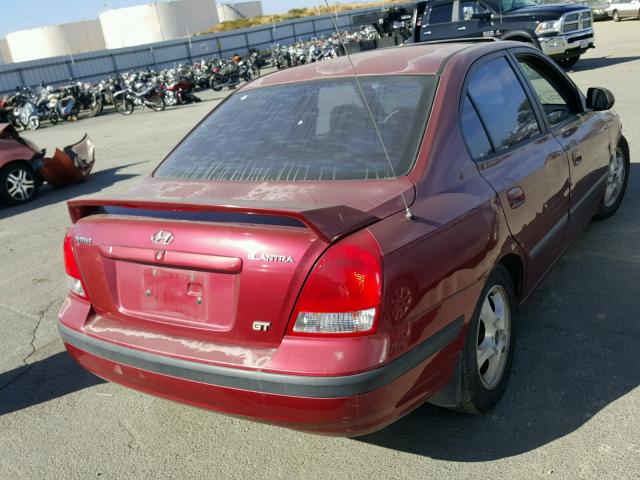 KMHDN45DX3U562938 - 2003 HYUNDAI ELANTRA GL MAROON photo 4