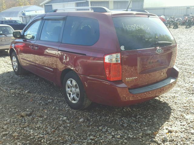 KNDMG4C33A6349842 - 2010 KIA SEDONA LX RED photo 3