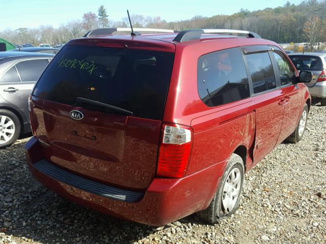 KNDMG4C33A6349842 - 2010 KIA SEDONA LX RED photo 4