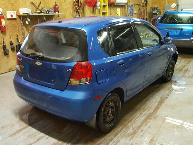 KL1TD66628B030866 - 2008 CHEVROLET AVEO BLUE photo 4