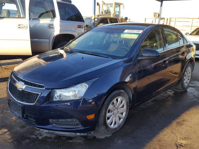 1G1PF5S91B7119006 - 2011 CHEVROLET CRUZE LT BLUE photo 2