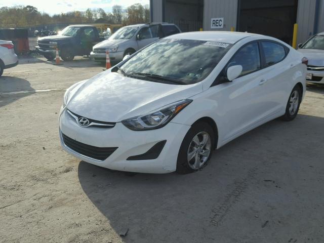 5NPDH4AE6EH512254 - 2014 HYUNDAI ELANTRA SE WHITE photo 2