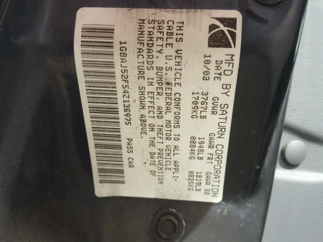 1G8AL55F96Z172516 - 2006 SATURN ION LEVEL WHITE photo 10