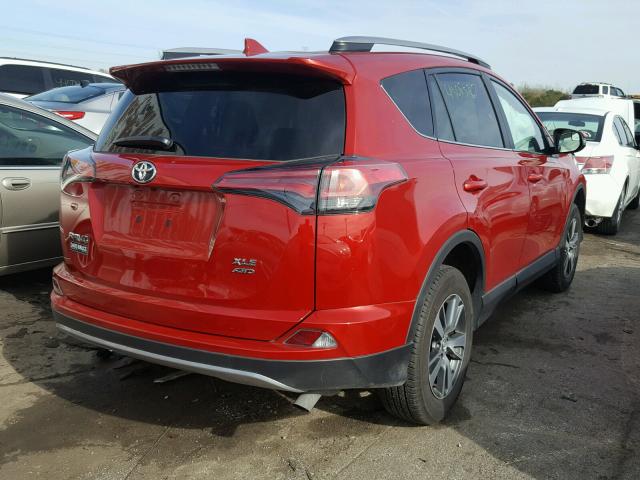 2T3RFREVXHW577513 - 2017 TOYOTA RAV4 XLE RED photo 4