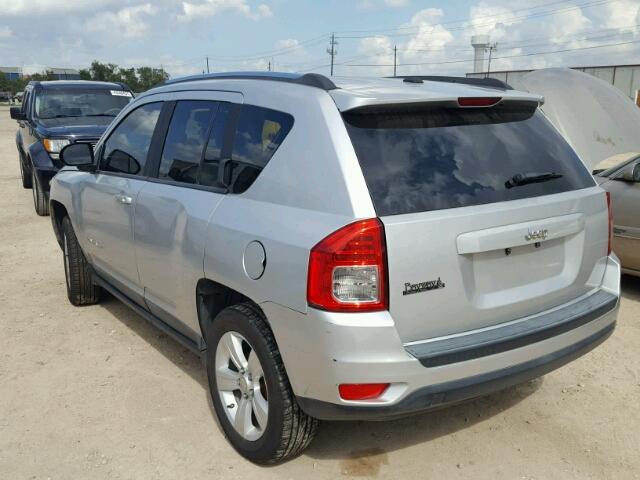 1C4NJCBA9CD500603 - 2012 JEEP COMPASS SILVER photo 3