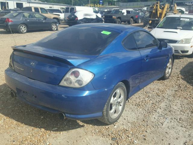 KMHHM65D85U185416 - 2005 HYUNDAI TIBURON BLUE photo 4