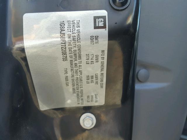 1G8AJ58F77Z208755 - 2007 SATURN ION BLACK photo 10