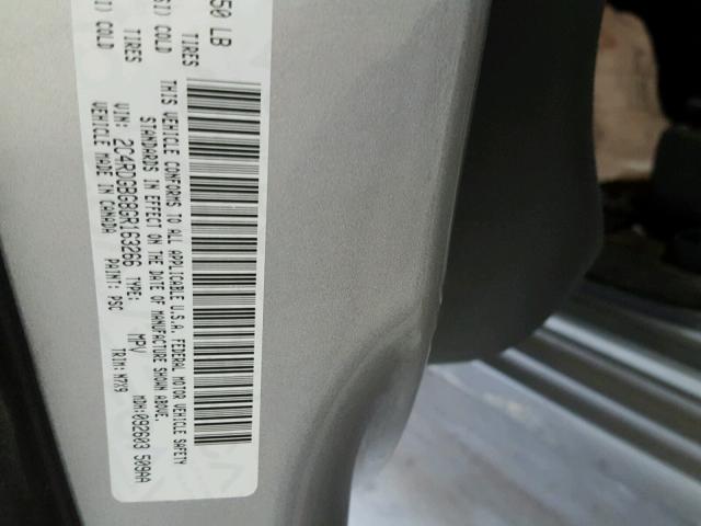 2C4RDGBG8GR163266 - 2016 DODGE GRAND CARA GRAY photo 10