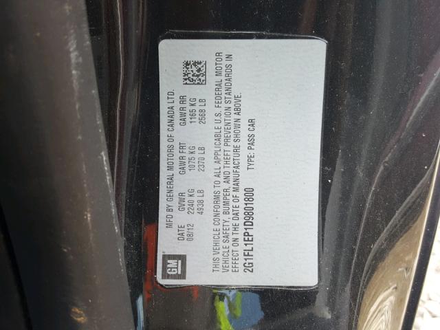 2G1FL1EP1D9801800 - 2013 CHEVROLET CAMARO ZL1 黑色 照片 10