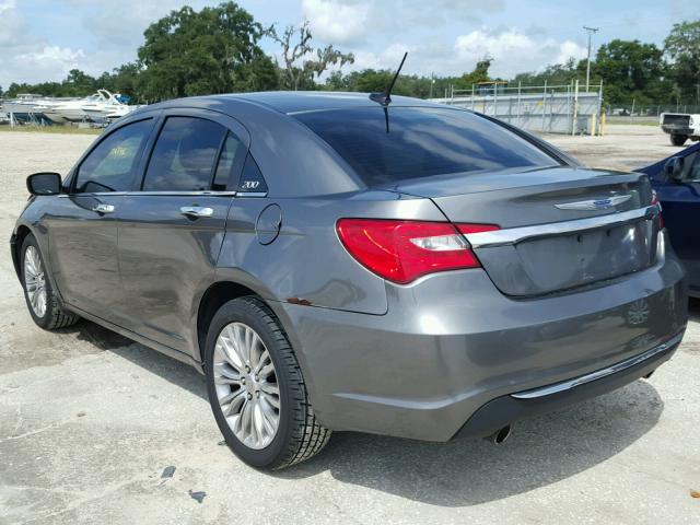 1C3CCBCG4CN305621 - 2012 CHRYSLER 200 LIMITE GRAY photo 3