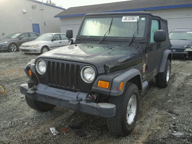 1J4FA44S45P314995 - 2005 JEEP WRANGLER / BLACK photo 2