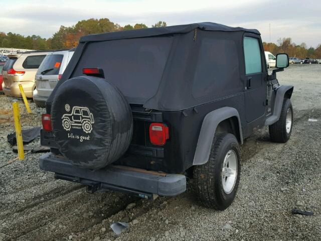 1J4FA44S45P314995 - 2005 JEEP WRANGLER / BLACK photo 4