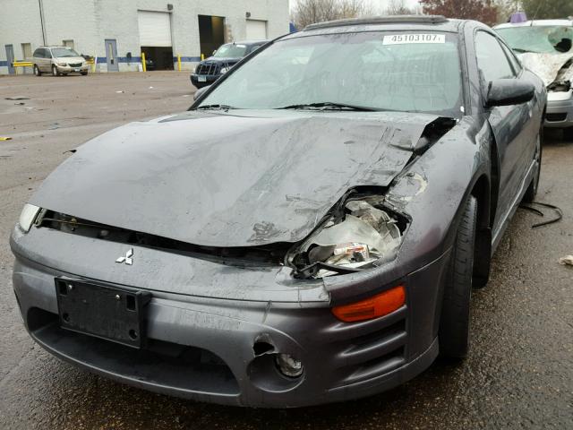 4A3AC74H44E046943 - 2004 MITSUBISHI ECLIPSE GRAY photo 2