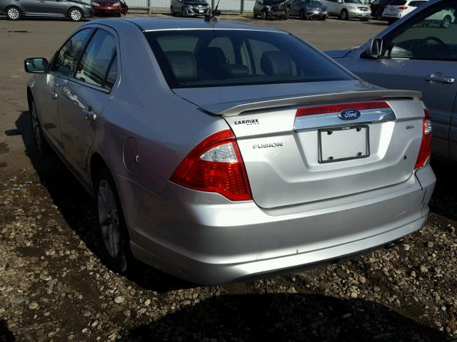 3FAHP0JA8BR148198 - 2011 FORD FUSION SEL SILVER photo 3