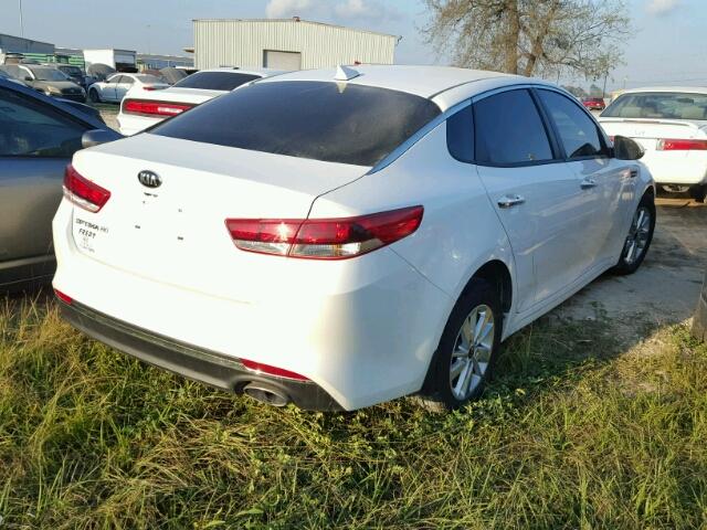 KNAGT4L35G5084541 - 2016 KIA OPTIMA LX WHITE photo 4