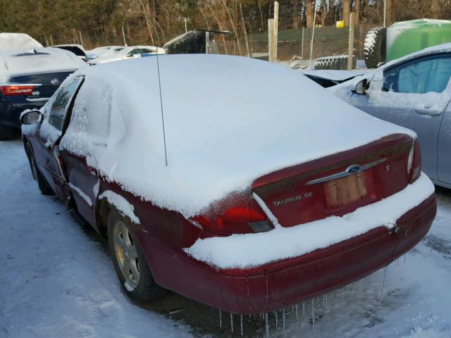 1FAFP53U0YG243785 - 2000 FORD TAURUS SE RED photo 3