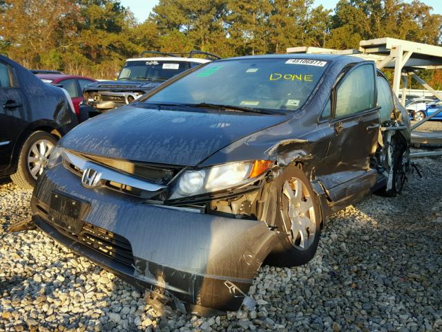 2HGFA16568H331013 - 2008 HONDA CIVIC LX GRAY photo 2