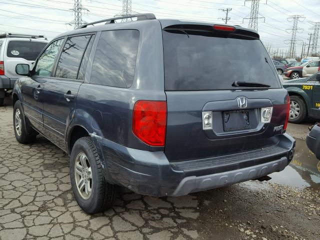 2HKYF18684H568621 - 2004 HONDA PILOT EXL GRAY photo 3