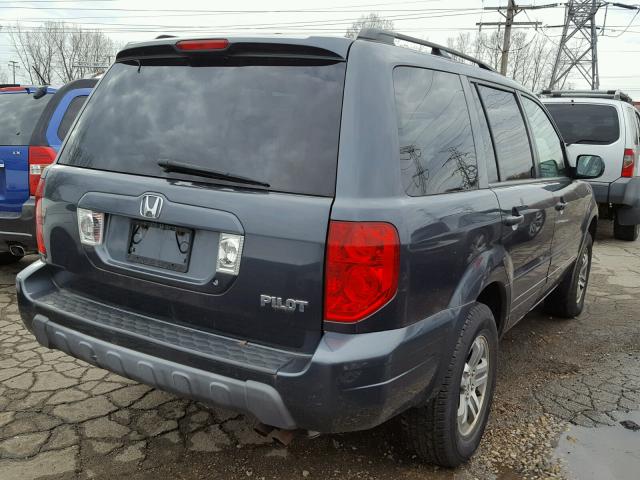 2HKYF18684H568621 - 2004 HONDA PILOT EXL GRAY photo 4