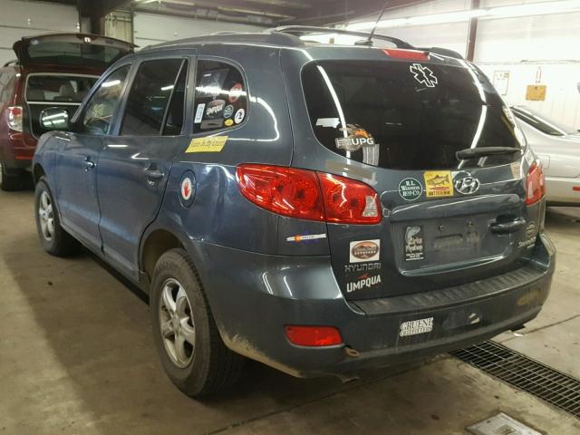 5NMSG73D88H144077 - 2008 HYUNDAI SANTA FE BLUE photo 3