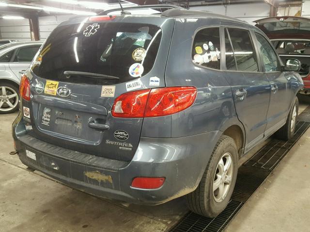 5NMSG73D88H144077 - 2008 HYUNDAI SANTA FE BLUE photo 4