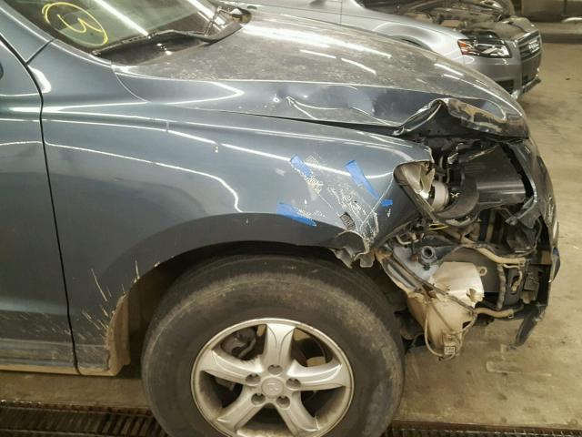 5NMSG73D88H144077 - 2008 HYUNDAI SANTA FE BLUE photo 9