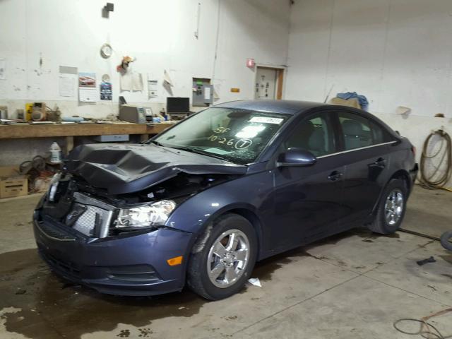 1G1PC5SB4E7331902 - 2014 CHEVROLET CRUZE LT BLUE photo 2