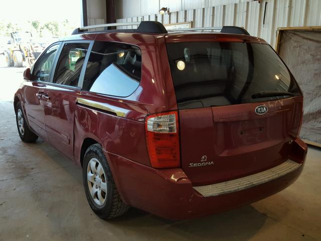 KNDMB233176110768 - 2007 KIA SEDONA EX RED photo 3