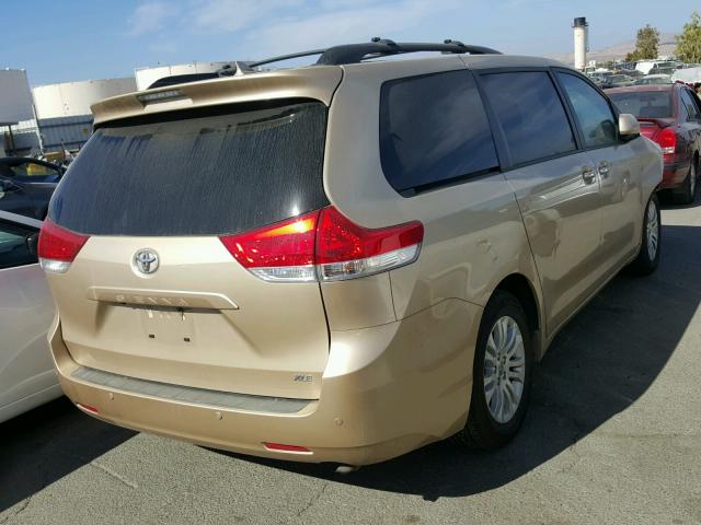 5TDYK3DC9BS173650 - 2011 TOYOTA SIENNA XLE GOLD photo 4