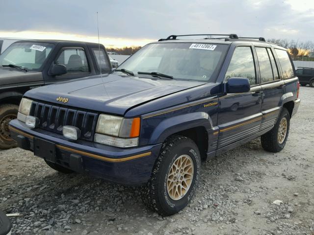 1J4GZ78Y4PC546116 - 1993 JEEP GRAND CHER BLUE photo 2