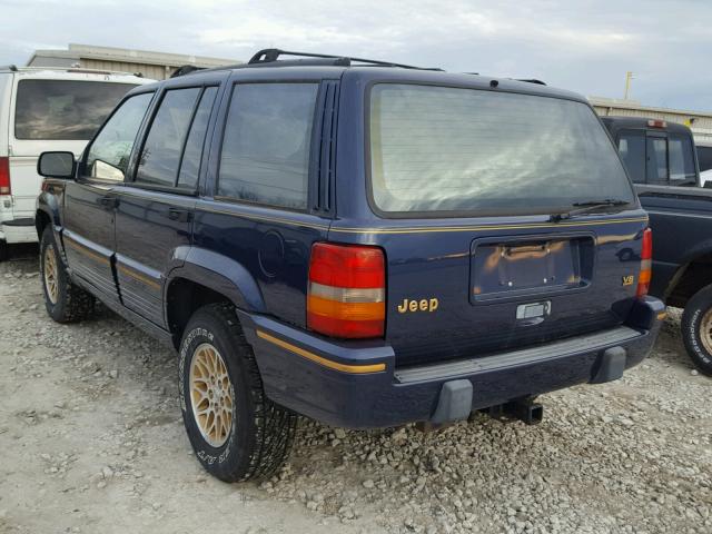 1J4GZ78Y4PC546116 - 1993 JEEP GRAND CHER BLUE photo 3