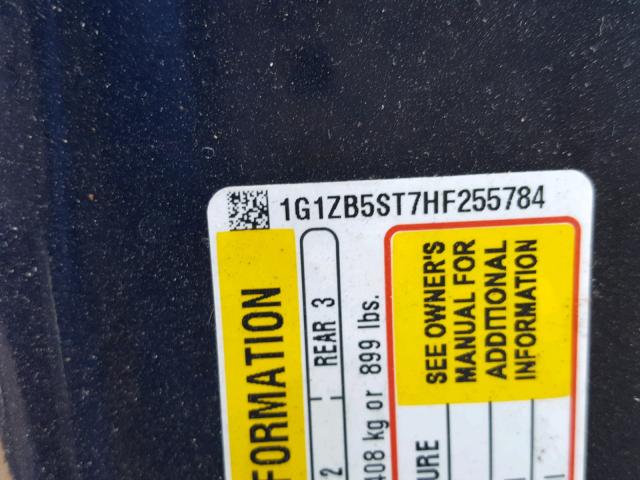 1G1ZB5ST7HF255784 - 2017 CHEVROLET MALIBU LS ლურჯი ფოტო 10