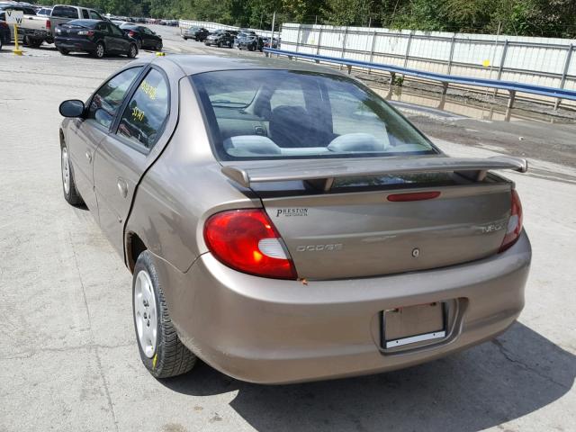 1B3ES46CX1D297962 - 2001 DODGE NEON SE TAN photo 3