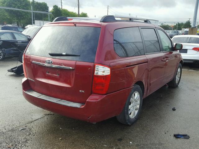 KNDMB233166037917 - 2006 KIA SEDONA EX MAROON photo 4