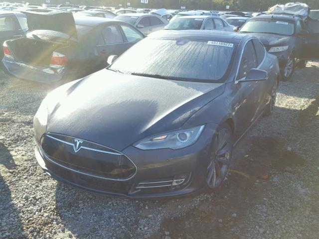 5YJSA4H26FF081261 - 2015 TESLA MODEL S 85 GRAY photo 2