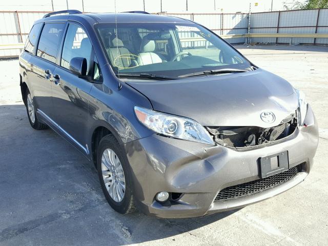 5TDYK3DC5CS210453 - 2012 TOYOTA SIENNA XLE GRAY photo 1